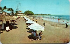 Playa De Villa Del Mar Villa Del Mar Beach Veracruz Ver Mexico Chrome Postcard 