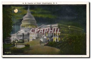 Usa Old Postcard US Capitol at night Washington