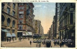 Broadway North, Locust St. - St. Louis, Missouri MO Postcard