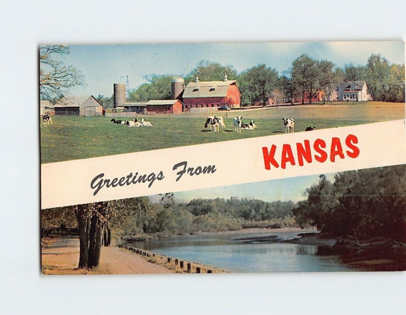 Postcard Greetings From Kansas USA