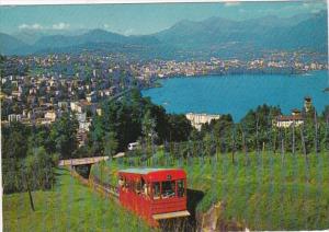 Switzerland Lugano Funicular Railway Of San Salvatore & View Of Town