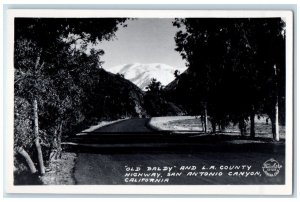 Old Baldy And LA County Highway San Antonio Canyon CA RPPC Photo Postcard