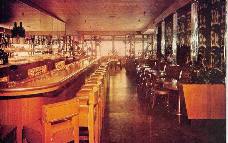 Mike Lyman's Rocket Room Los Angeles Airport Flight Deck Bar c1950s Postcard