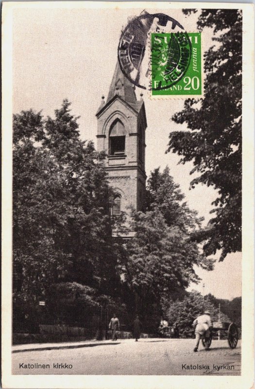 Finland Helsinki Katolinen Kirkko, Katolska Kyrkan Vintage Postcard C129