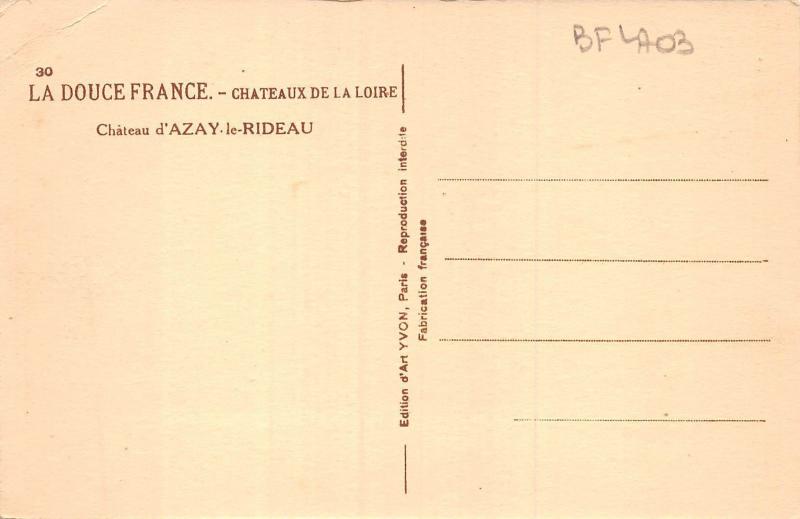 BF4703 chateau d azay le rideau france