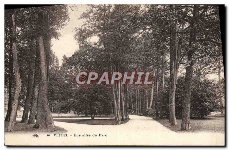 Old Postcard Vittel A Allee Park