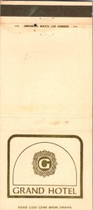 Vintage Matchbook Cover Grand Hotel Anaheim, California MB174