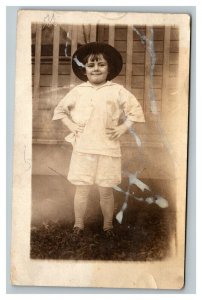 Vintage 1920's RPPC Postcard Photo of Cute Five Year Old Girl