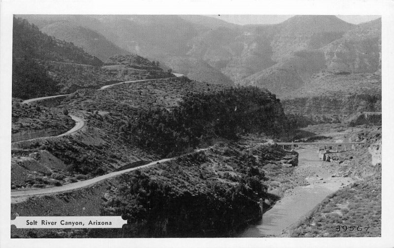 Postcard RPPC Arizona Salt River Canyon Birdseye View 23-5072