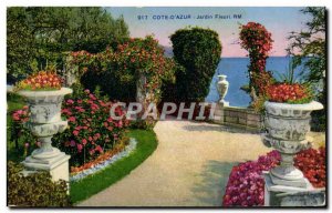 Old Postcard Cote D & # 39Azur Jardin Fleuri