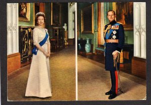 UK Queen Elizabeth  Prince Philip British Royalty Great Britain Postcard