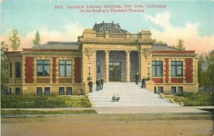 Postcard California San Jose Carnegie Library Building Cardinell Vincent 23-9954