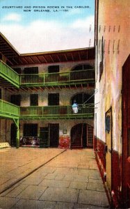 Louisiana New Orleans Courtyard and Prison Rooms In The Cabildo 1940