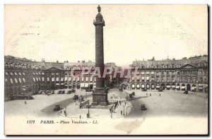 Old Postcard Paris Place Vendome