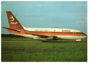 Arabia Arab International Boeing 737 2L9 at Hannover Airplane Postcard 1981