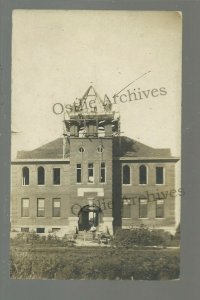 Hitchcock SOUTH DAKOTA RPPC 1909 CONSTRUCTION OF SCHOOL nr Huron Redfield