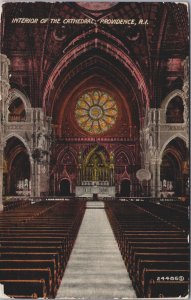 Interior Of The Cathedral Providence Rhode Island Vintage Postcard C196