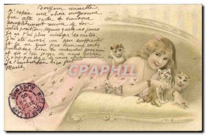 Postcard Old Woman Cat Fancy Cats Kitten