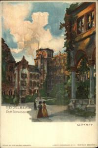 Heidelberg Germany Der Schlosshof C. Pfaff c1910 Postcard