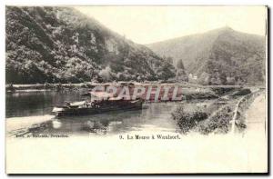 Old Postcard The Meuse Boat Waulsort