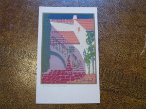 Santa Barbara CA Serigraph Hand-Made Postcard Sheehan 