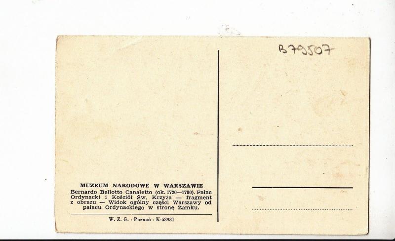 B79507 muzeum narodwe w warszawie poland  front/back image