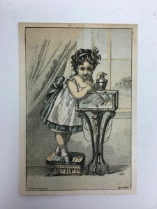 Victorian Trade Card Cosack & Clark Co. Buffalo NY Girl Fish Tank Aquarium