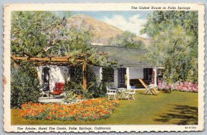 Palm Springs California 1948 Postcard The Adobe Hotel The Oasis Oldest House