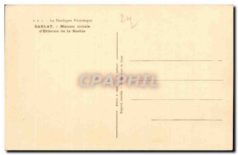 Sarlat - birthplace of Etienne de la Boetie - Old Postcard