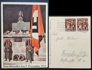 GERMANY THIRD 3rd REICH ORIGINAL PUTSCH CARD SS HONOUR GARD FELDENHALLE MUNICH