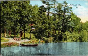 Point Colan Rice Lake, WI Vintage Linen Postcard G26