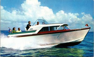 Postcard Chris Craft Cavalier Custom Four Sleeper Speed Boat