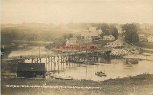 ME, Thomaston, Maine, RPPC, Bird's Eye View, Bridge, Eastern Illustrating Photo