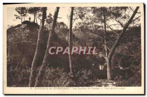 Old Postcard From Around Quimperle Les Roches Du Diable