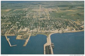 Aeriel view of SUMMERSIDE , P.E.I. , Canada , 50-60s