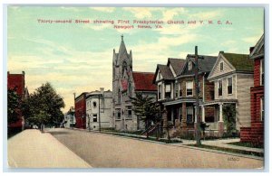 c1910 Showing First Presbyterian Church Newport News Virginia VA Postcard