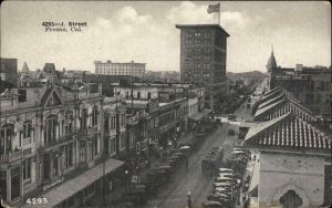 Fresno California CA J Street c1910 Postcard