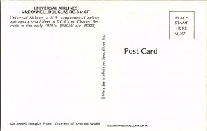 Universal Airlines McDonnell Douglas DC-8-61CF Vintage Postcard