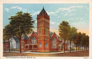 MONROE LOUISIANA FIRST PRESBYTERIAN CHURCH POSTCARD 1930s  LARGEST GAS FIELD