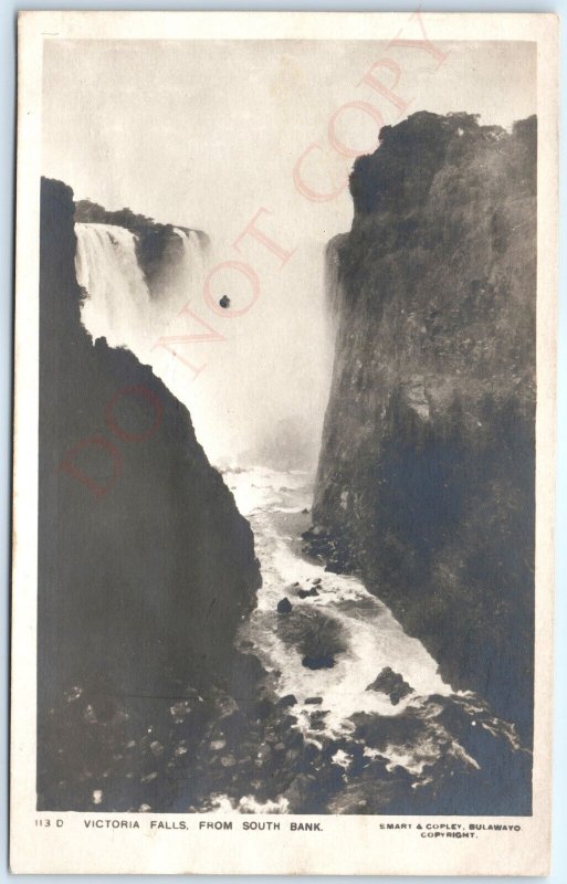 c1910s Zambia, Africa RPPC Victoria Falls Real Photo Postcard Smart Copley A92 