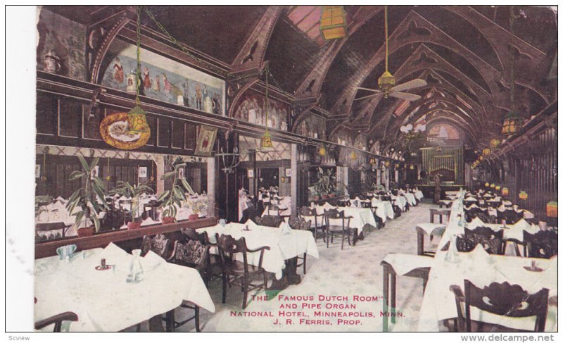 MINNEAPOLIS, Minnesota, 1900-1910s; The Famous Dutch Room And Pipe Organ, Nat...