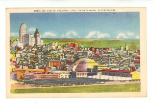 OH - Cincinnati. Bird's Eye View, Union Terminal in Foreground ca 1933