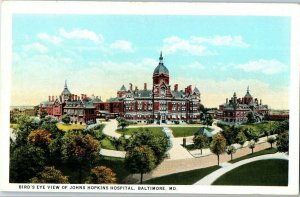 Birds Eye View of John Hopkins Hospital Baltimore Maryland Postcard