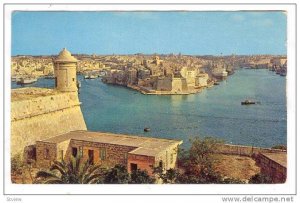 The Grand Harbour With The Old Fortified City Of Senglea, Malta, 1940-1960s