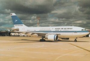 State Of Kuwait A310 308 Airbus Airport Postcard