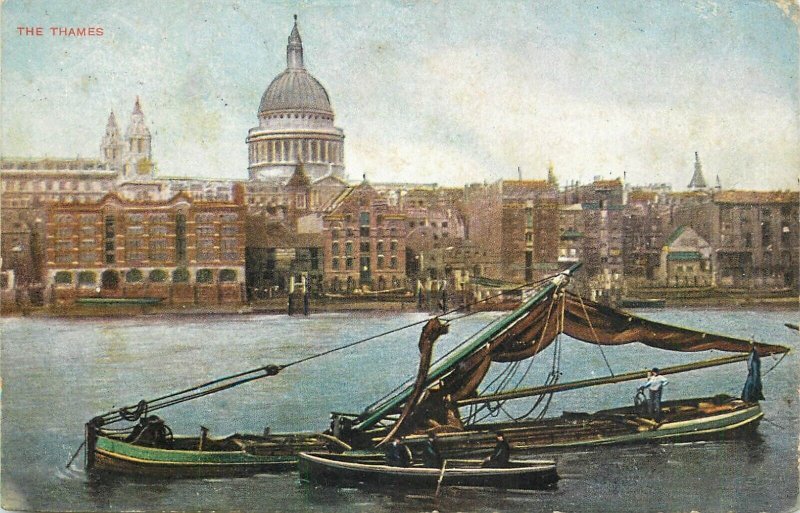 London Thames navigation & sailing St. Paul sailing vessel rowboat