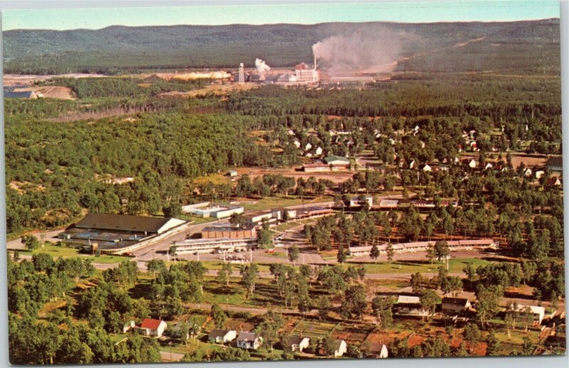 Terrace Bay Ontario  aerial with Kimberly-Clark factory Canada postcard