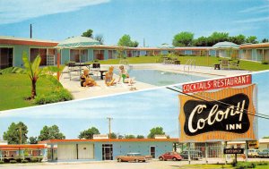 COLONY INN Joplin, Missouri Roadside ROUTE 66 Swimming Pool Cars 1960s Vintage