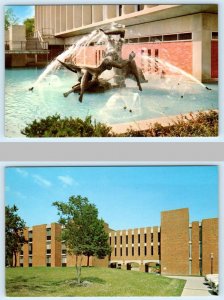 2 Postcards STEPHENS COLLEGE, Columbia MO~ Oskar Stonorov BATHERS Hillcrest Hall