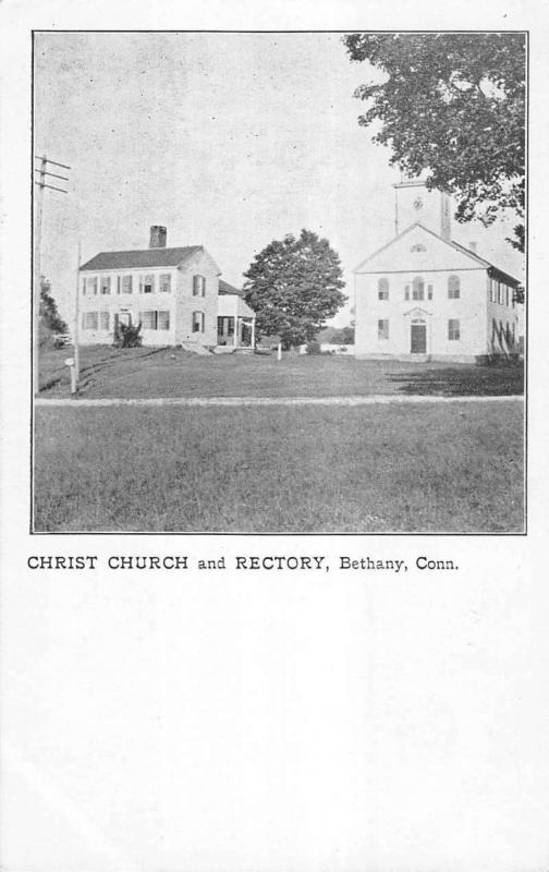 Bethany Connecticut Christ Church And Rectory Antique Postcard K16231